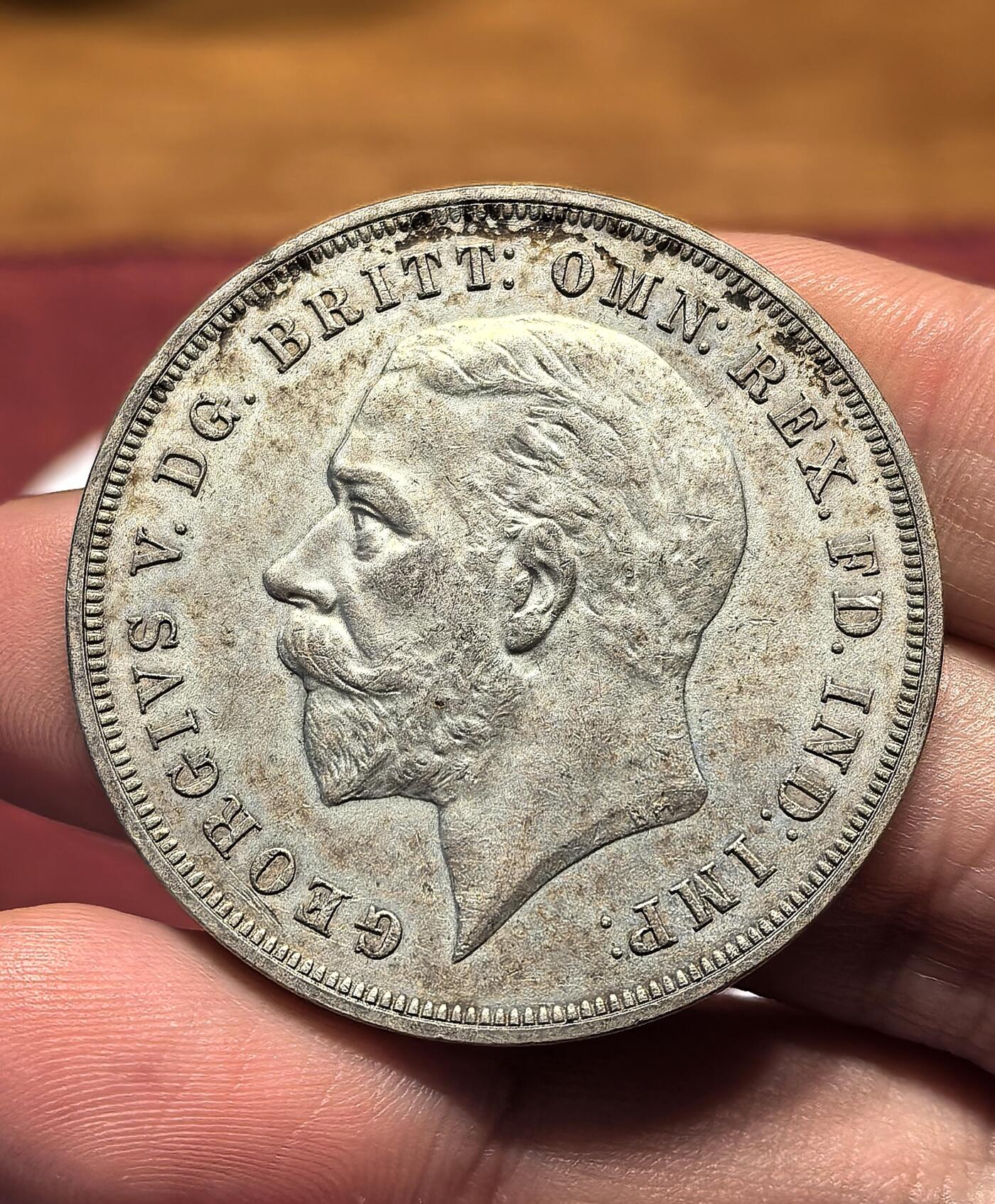 南宋泉阁俄币 外币 国币 专场第十八期 【送拍无额外佣金】 英国 1935年 乔治五世木马剑1克朗大银币 好品