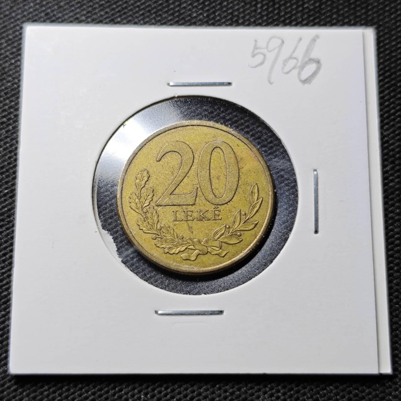 KK钱币收藏小铺  第359场  2月预留时间 周末发货  阿尔巴尼亚20列克
