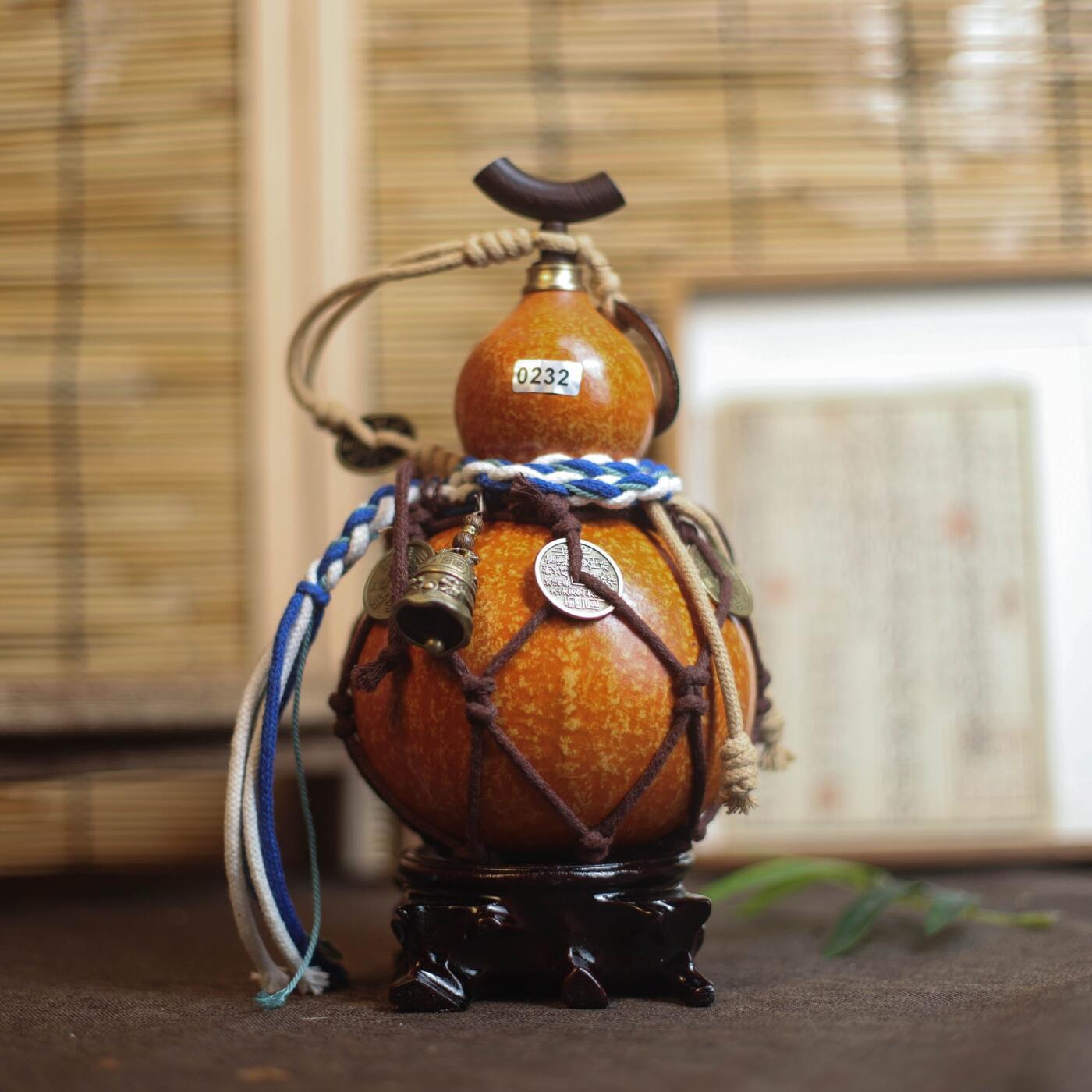 听雨轩（9）精品 非遗工艺天然大漆酒葫芦 一物一图专场 精品非遗工艺天然大漆酒葫芦 0232  800ml