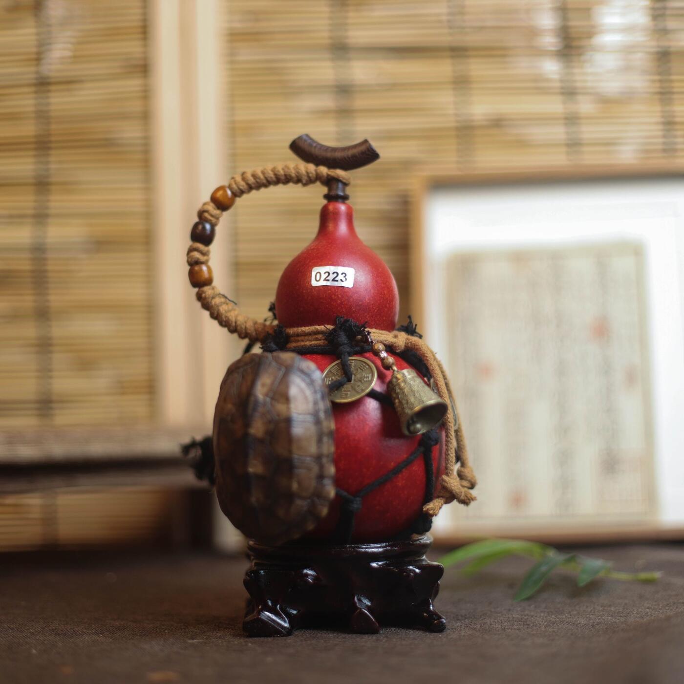 听雨轩（9）精品 非遗工艺天然大漆酒葫芦 一物一图专场 精品非遗工艺天然大漆酒葫芦0223 600ml