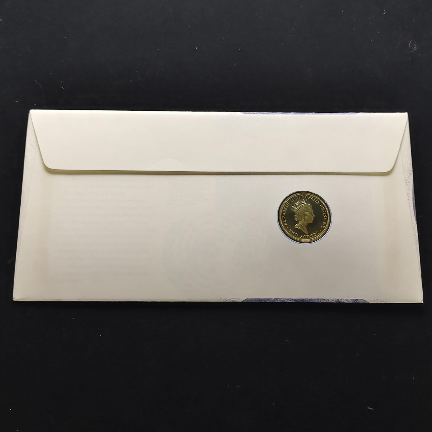 【全场包邮】纯粹捡漏拍473场（免费代拍第10场） 英国1995年2镑联合国50周年皇家造币厂官方纪念邮币封