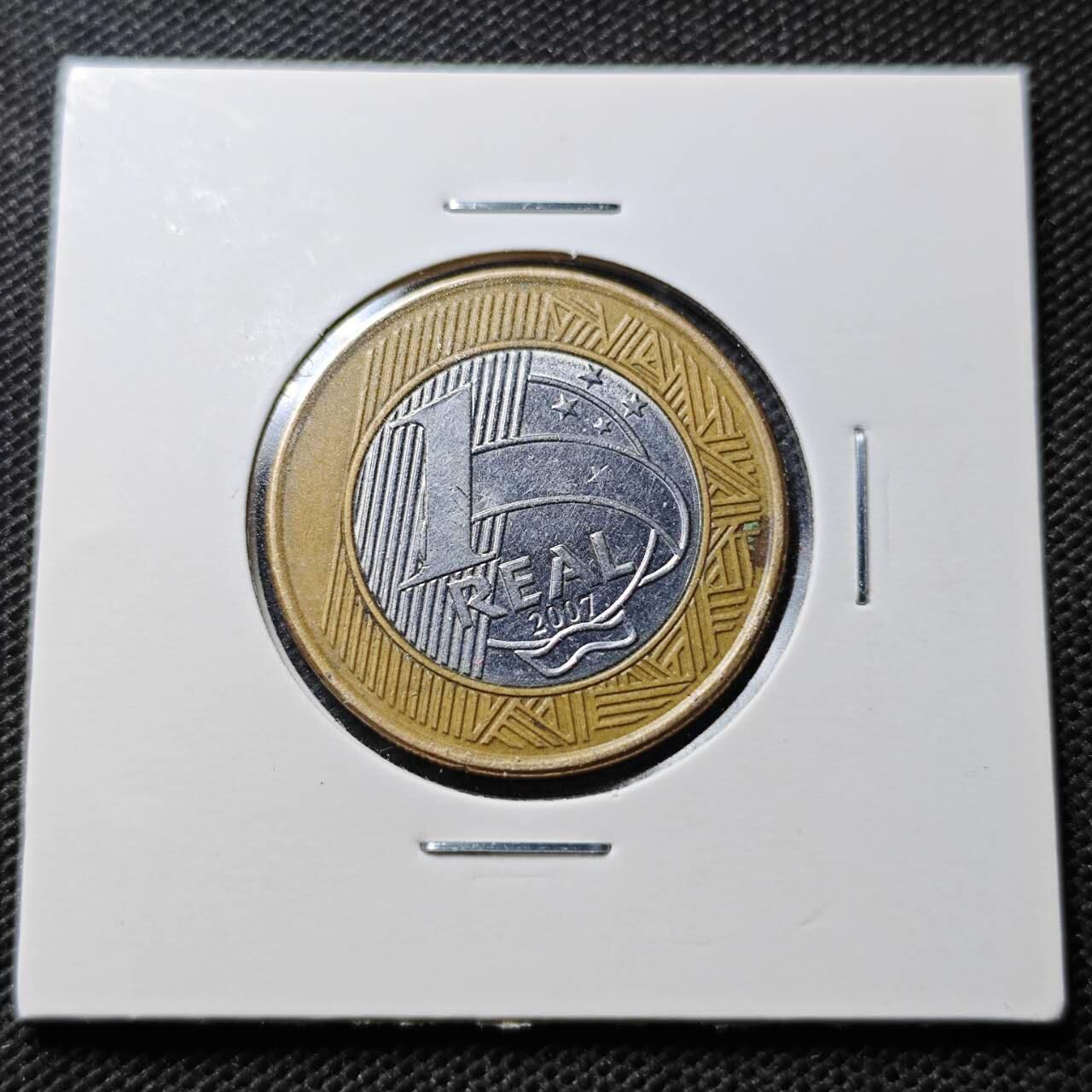 KK钱币收藏小铺  第359场  2月预留时间 周末发货  巴西1瑞尔双色币