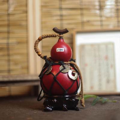 听雨轩（9）精品 非遗工艺天然大漆酒葫芦 一物一图专场 - 精品非遗工艺天然大漆酒葫芦0195 500ml