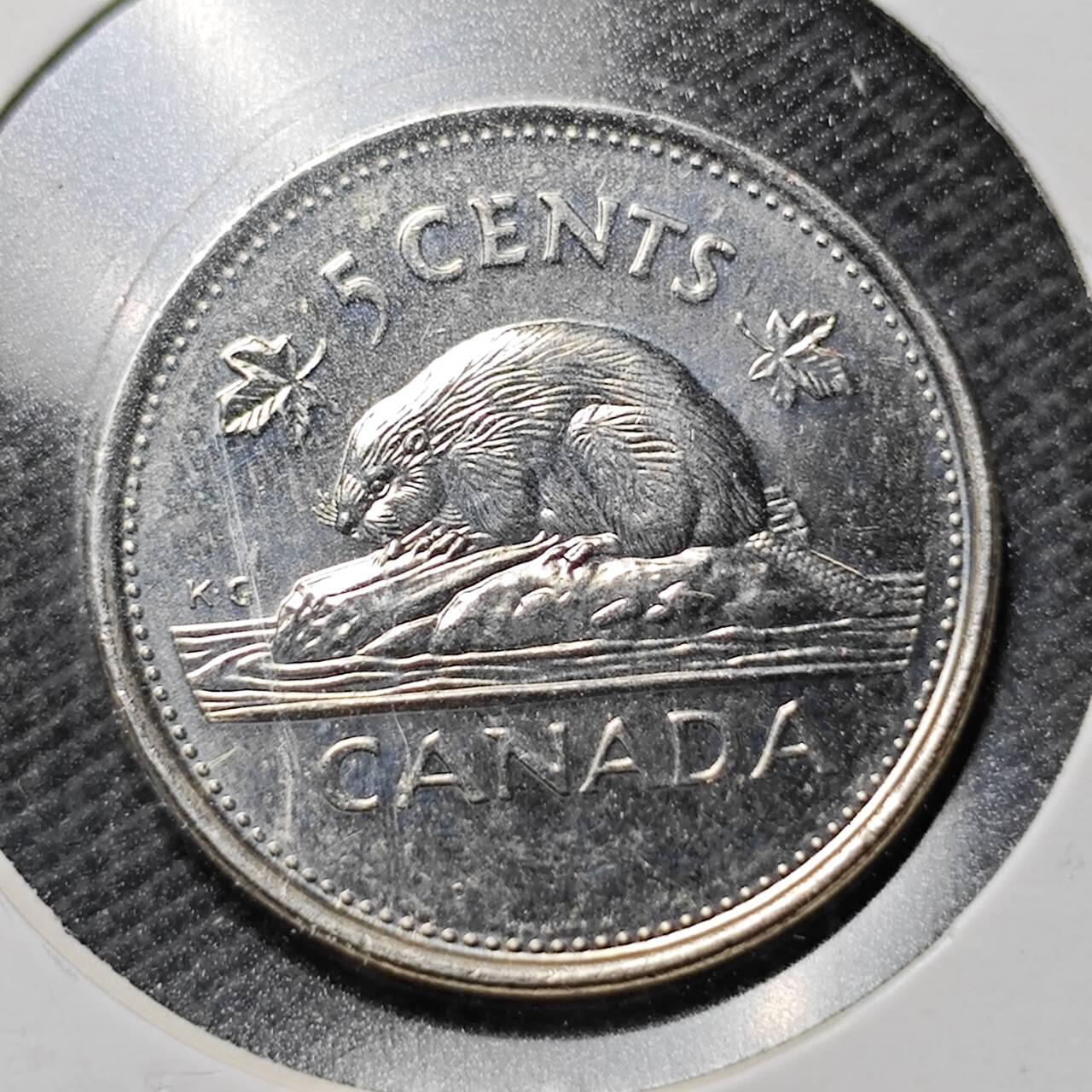 KK钱币收藏小铺  第359场  2月预留时间 周末发货  2002加拿大5分纪念币