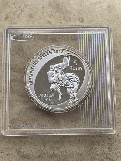 道一币馆币章第一百五十二场 - 荷属阿鲁巴2010年伦敦奥运会5福林精制纪念银币 11.9g 925S 5000
