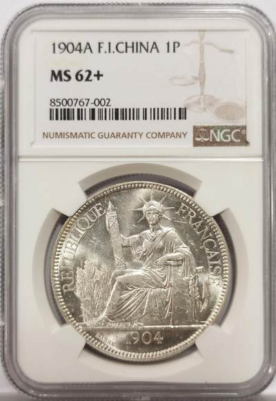 博洋堂“物美丰成”11月精品专场暨第145期（全场包邮） - NGC MS62+ 法属印支1904年A版坐洋大银币，银光闪闪，状态低评