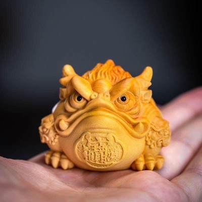 听雨轩（九） - 黄杨木雕刻招财金蟾 5*5*4