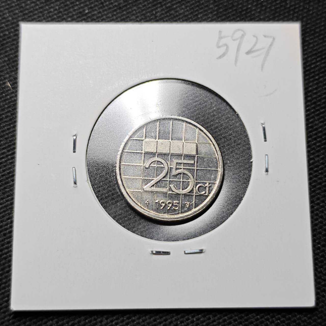 KK钱币收藏小铺  第359场  2月预留时间 周末发货 1995荷兰25分 好品 