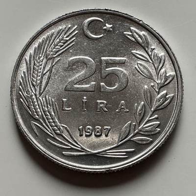 🌹外币初藏🌹🐯2025年第120场  每周二四六晚8️⃣点 接代拍 - 土耳其1987年25库鲁