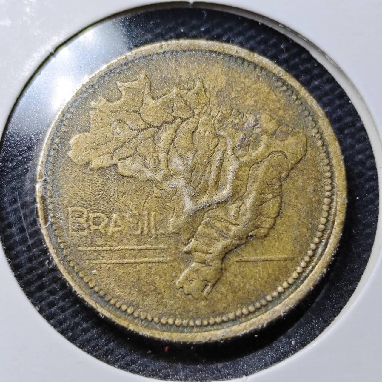 KK钱币收藏小铺  第359场  2月预留时间 周末发货  巴西1克鲁塞罗铜币