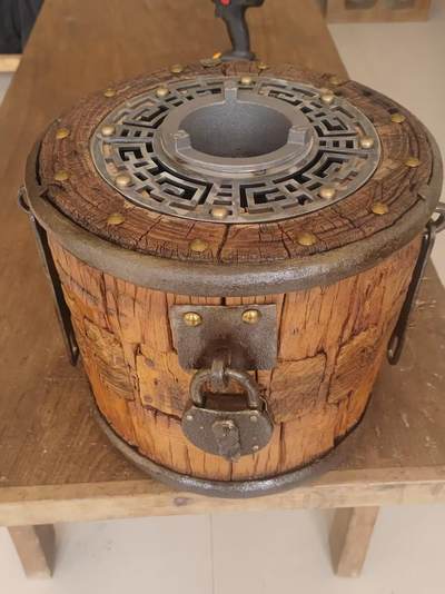 精品特大老榆木风化轴头煮茶炉，碳电两用，老物件改造，韵味十足，茶室必备品 - 精品特大老榆木风化轴头煮茶炉，碳电两用，老物件改造，韵味十足，茶室必备品