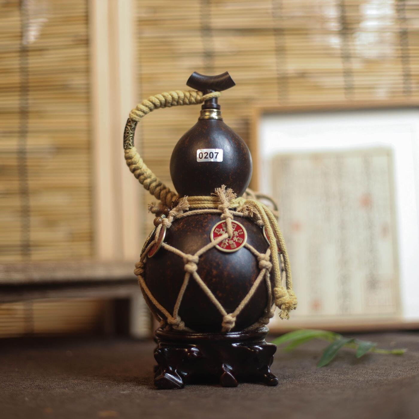 听雨轩（9）精品 非遗工艺天然大漆酒葫芦 一物一图专场 精品非遗工艺天然大漆酒葫芦0207 600ml