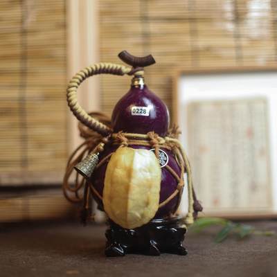 听雨轩（9）精品 非遗工艺天然大漆酒葫芦 一物一图专场 - 精品非遗工艺天然大漆酒葫芦 0228  650ml
