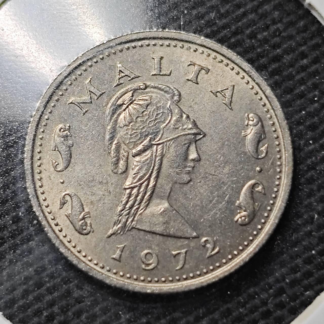 KK钱币收藏小铺  第359场  2月预留时间 周末发货  1972马耳他2分