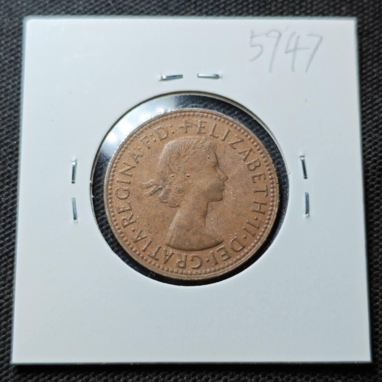 KK钱币收藏小铺  第359场  2月预留时间 周末发货  1964澳大利亚半便士铜币