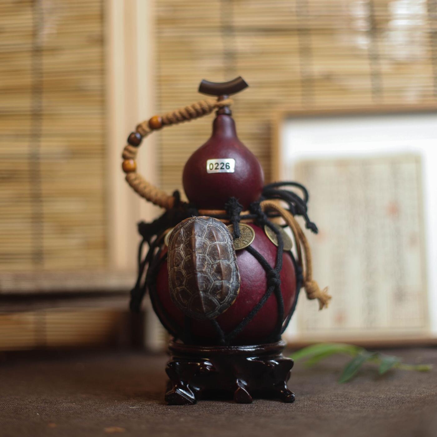 听雨轩（9）精品 非遗工艺天然大漆酒葫芦 一物一图专场 精品非遗工艺天然大漆酒葫芦0226 600ml