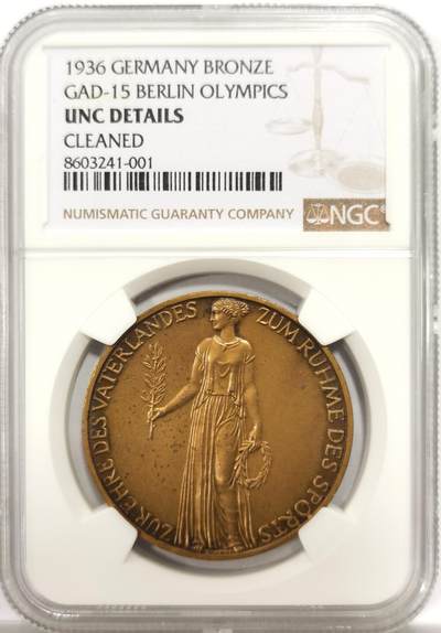 博洋堂世界钱币拍卖第144期（全场包邮） - NGC UNC 德国第三帝国1936年柏林奥运会纪念铜章