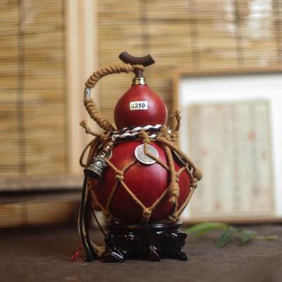 听雨轩（9）精品 非遗工艺天然大漆酒葫芦 一物一图专场 - 精品非遗工艺天然大漆酒葫芦0210 600ml