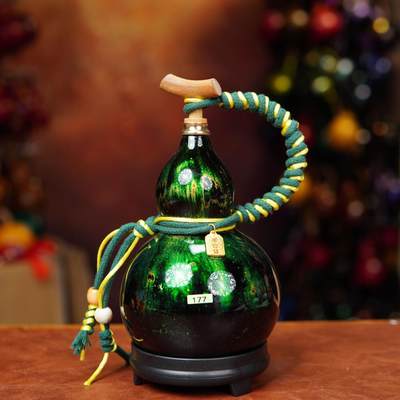 听雨轩（9）精品 非遗工艺天然大漆酒葫芦 一物一图专场 - 非遗大漆犀皮漆酒葫芦177  400ml