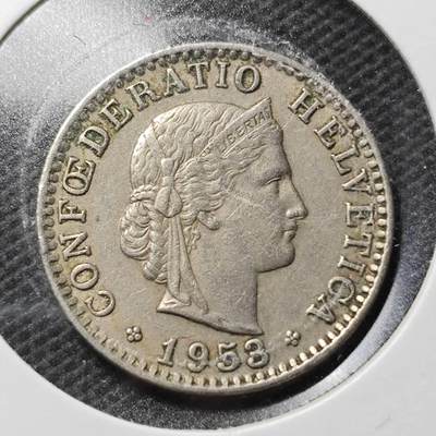 KK钱币收藏小铺  第359场  2月预留时间 周末发货 -  1953瑞士20分