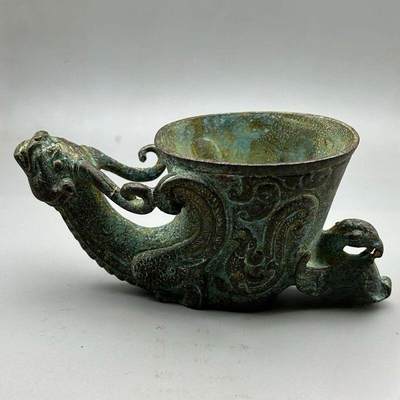 听雨轩（九） - 复古青铜绿锈瑞兽酒杯