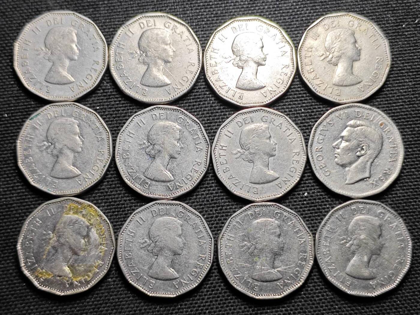 KK钱币收藏小铺  第359场  2月预留时间 周末发货  加拿大多边形5分镍币一组12枚