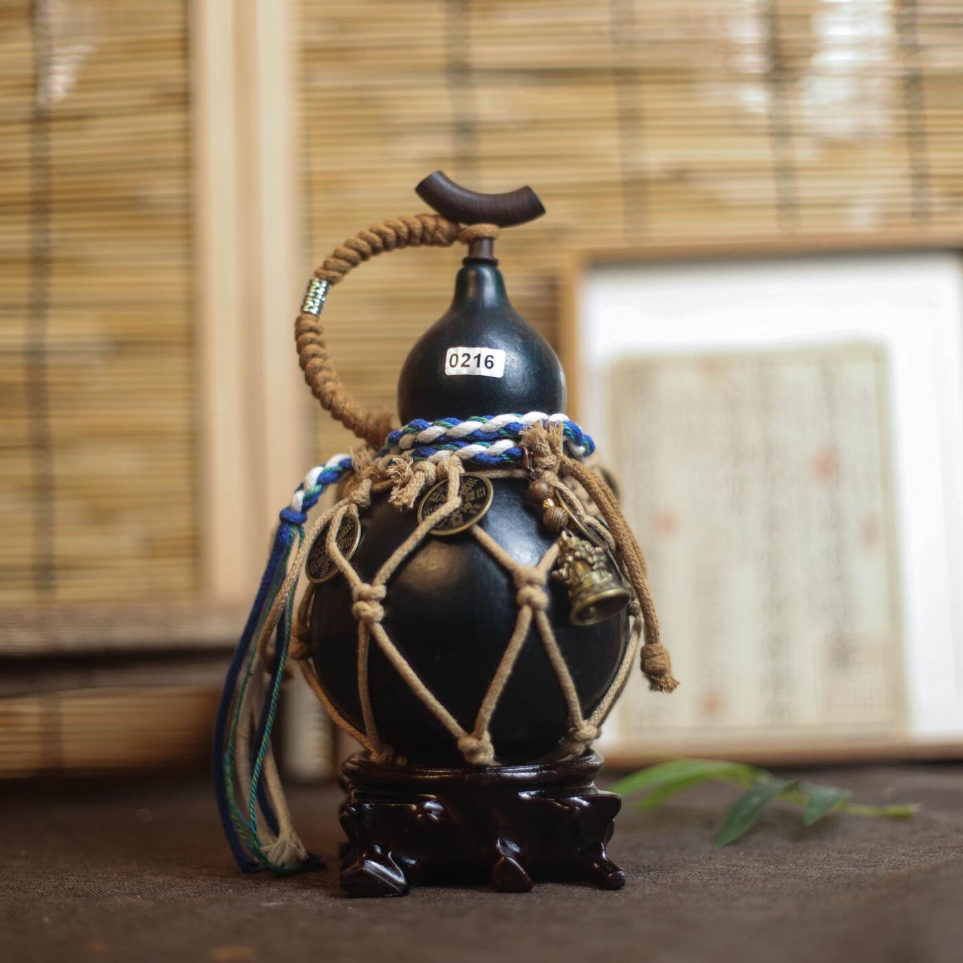 听雨轩（9）精品 非遗工艺天然大漆酒葫芦 一物一图专场 精品非遗工艺天然大漆酒葫芦0216 600ml