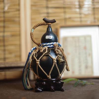 听雨轩（十九）天然大漆酒葫芦专场（一图一物） - 精品非遗工艺天然大漆酒葫芦0216 600ml