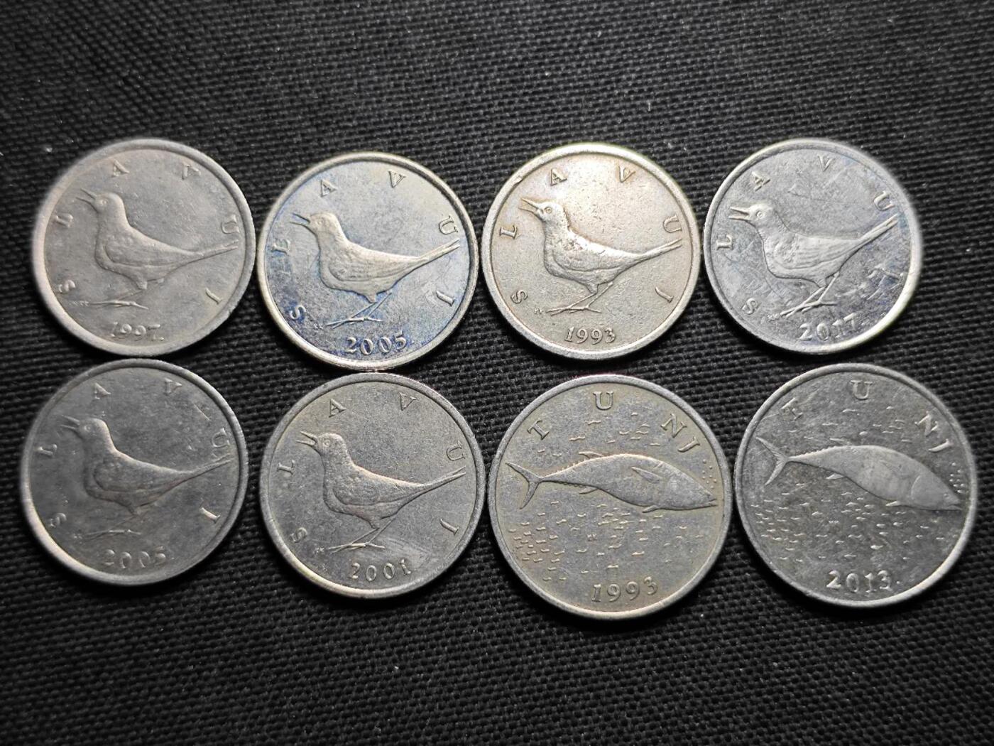 KK钱币收藏小铺  第359场  2月预留时间 周末发货  克罗地亚一组8枚