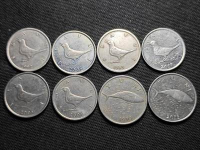 KK钱币收藏小铺  第359场  2月预留时间 周末发货 -  克罗地亚一组8枚