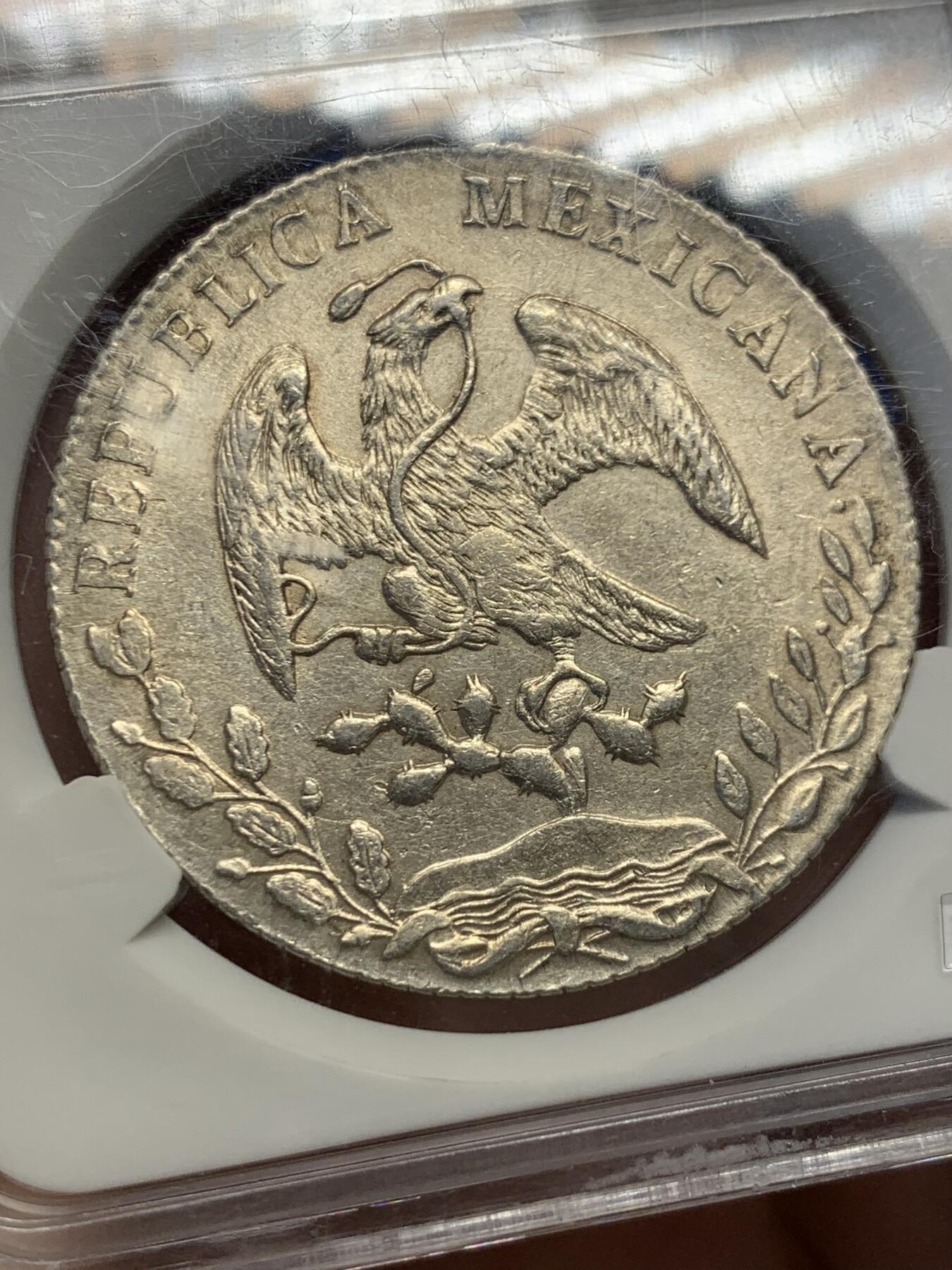 《竞宝斋》第432场 周日，周一 2场连拍 （全场包邮） ACG XF45 墨西哥1883年鹰洋8R 无戳无划，羽毛完整度不错，磨损小