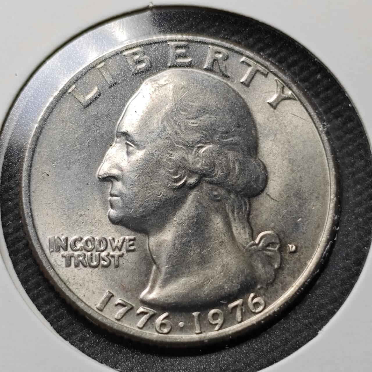 KK钱币收藏小铺  第359场  2月预留时间 周末发货  美国25分纪念币 好品。