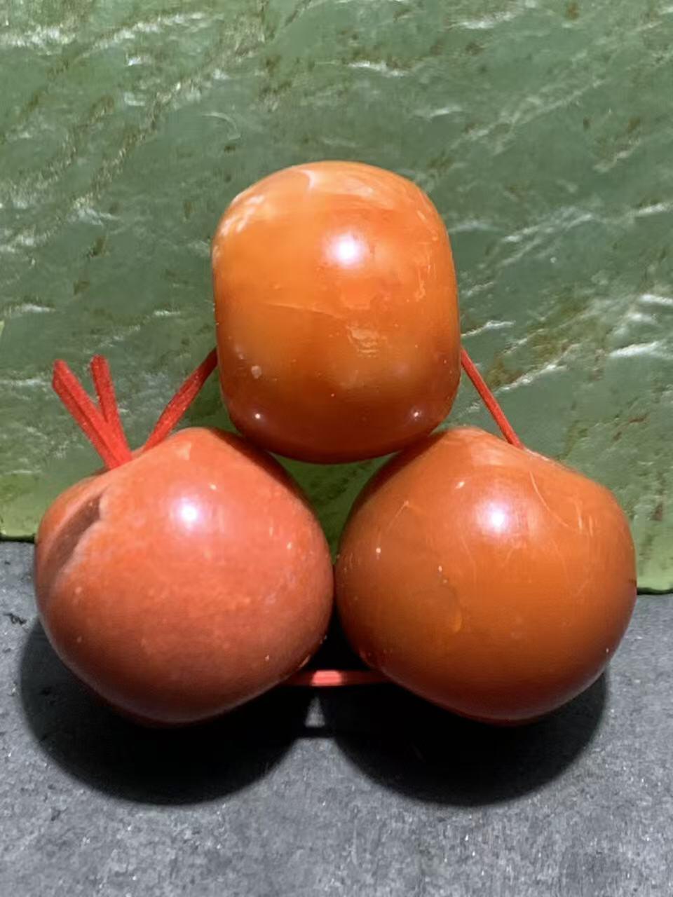 南红玛瑙通货老形桶珠三颗！配串利器！