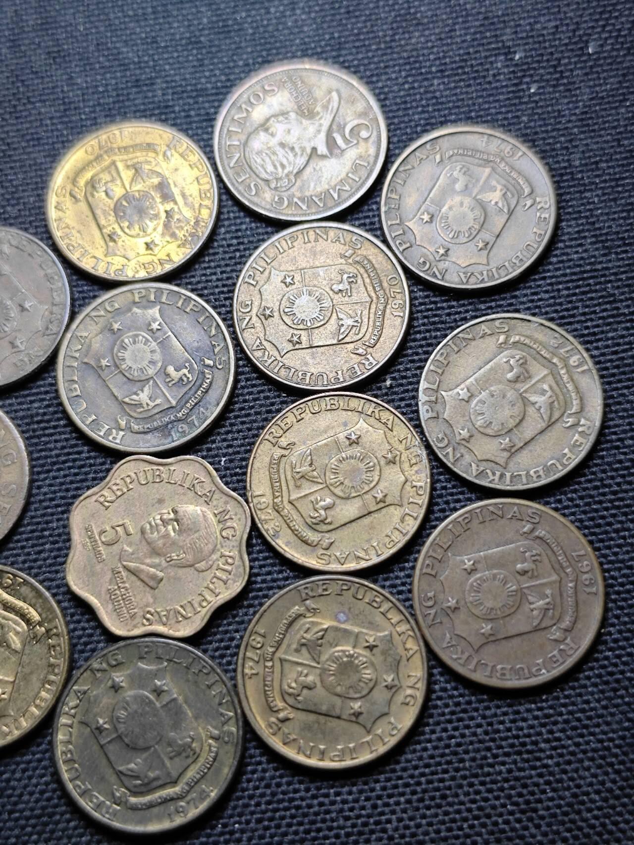 KK钱币收藏小铺  第359场  2月预留时间 周末发货  菲律宾5分铜币一组19枚