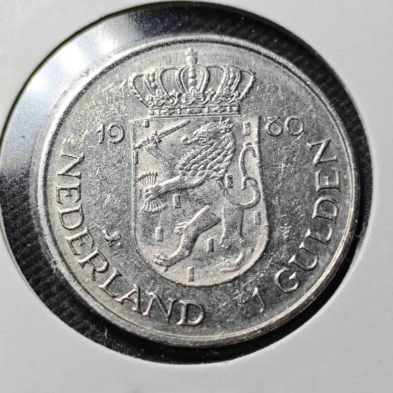 KK钱币收藏小铺  第359场  2月预留时间 周末发货 1960荷兰1盾纪念币 