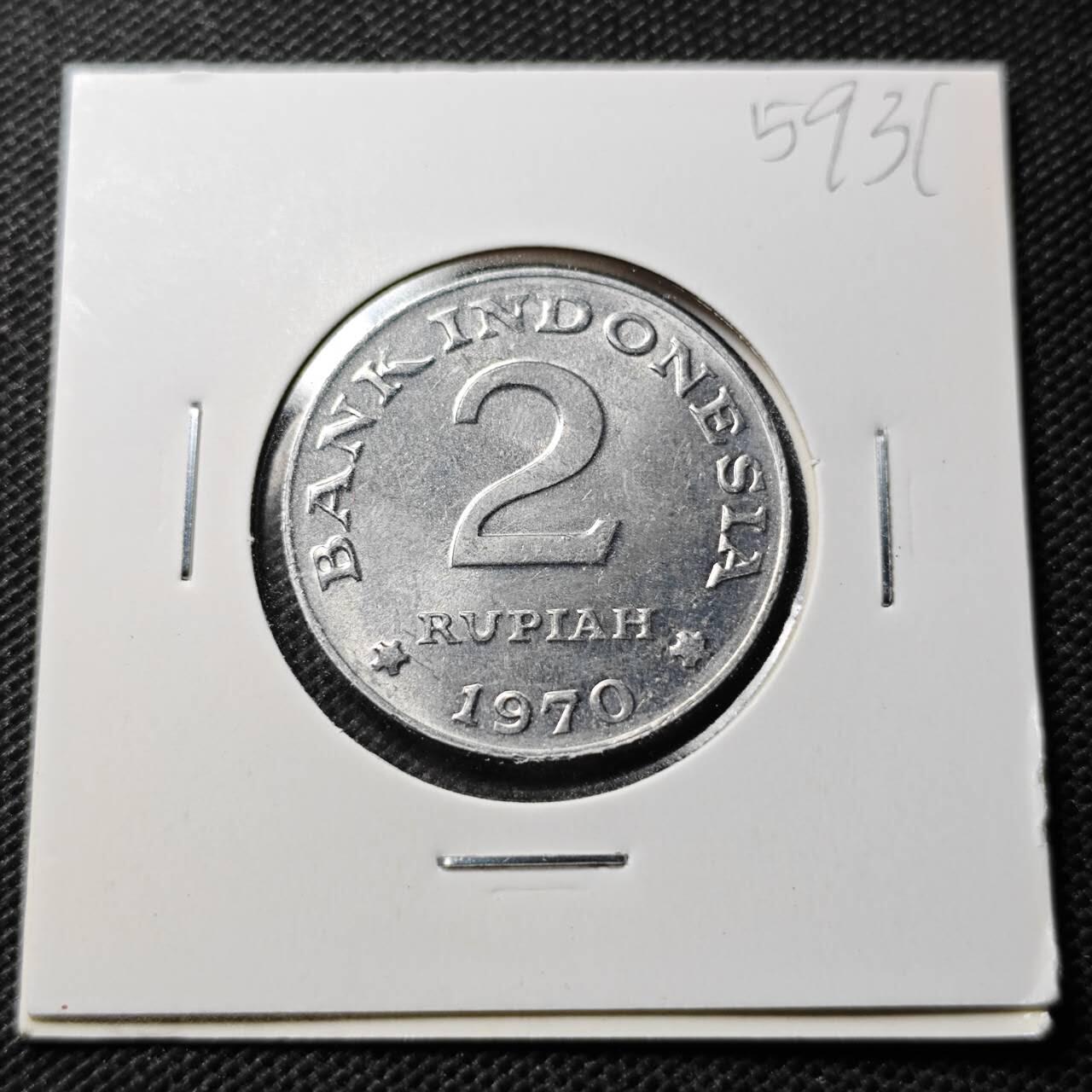 KK钱币收藏小铺  第359场  2月预留时间 周末发货 1970 印度尼西亚2卢比 好品