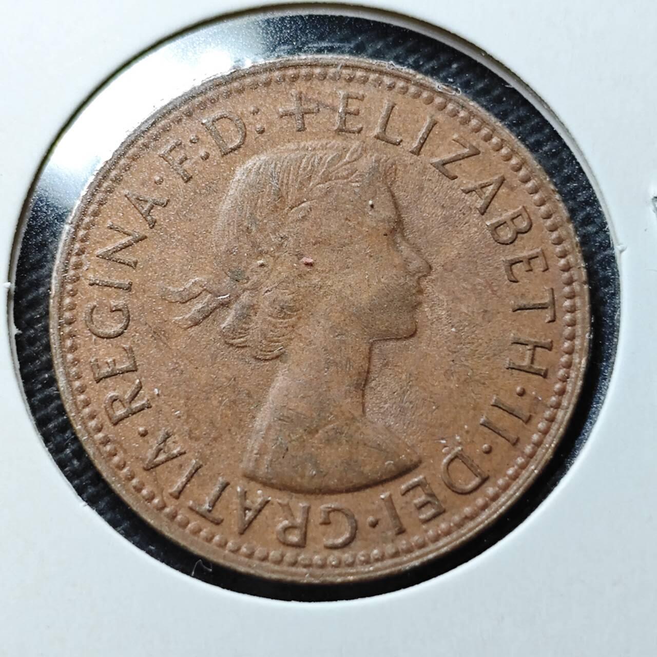 KK钱币收藏小铺  第359场  2月预留时间 周末发货  1964澳大利亚半便士铜币