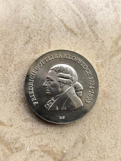 道一币馆币章第一百五十二场 - 民主德国1978年诗人弗里德里希·戈特利布·克洛普斯托克逝世175周年5马克纪念币