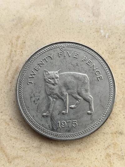 道一币馆币章第一百五十二场 - 马恩岛1975年无尾猫25便士克朗型纪念币