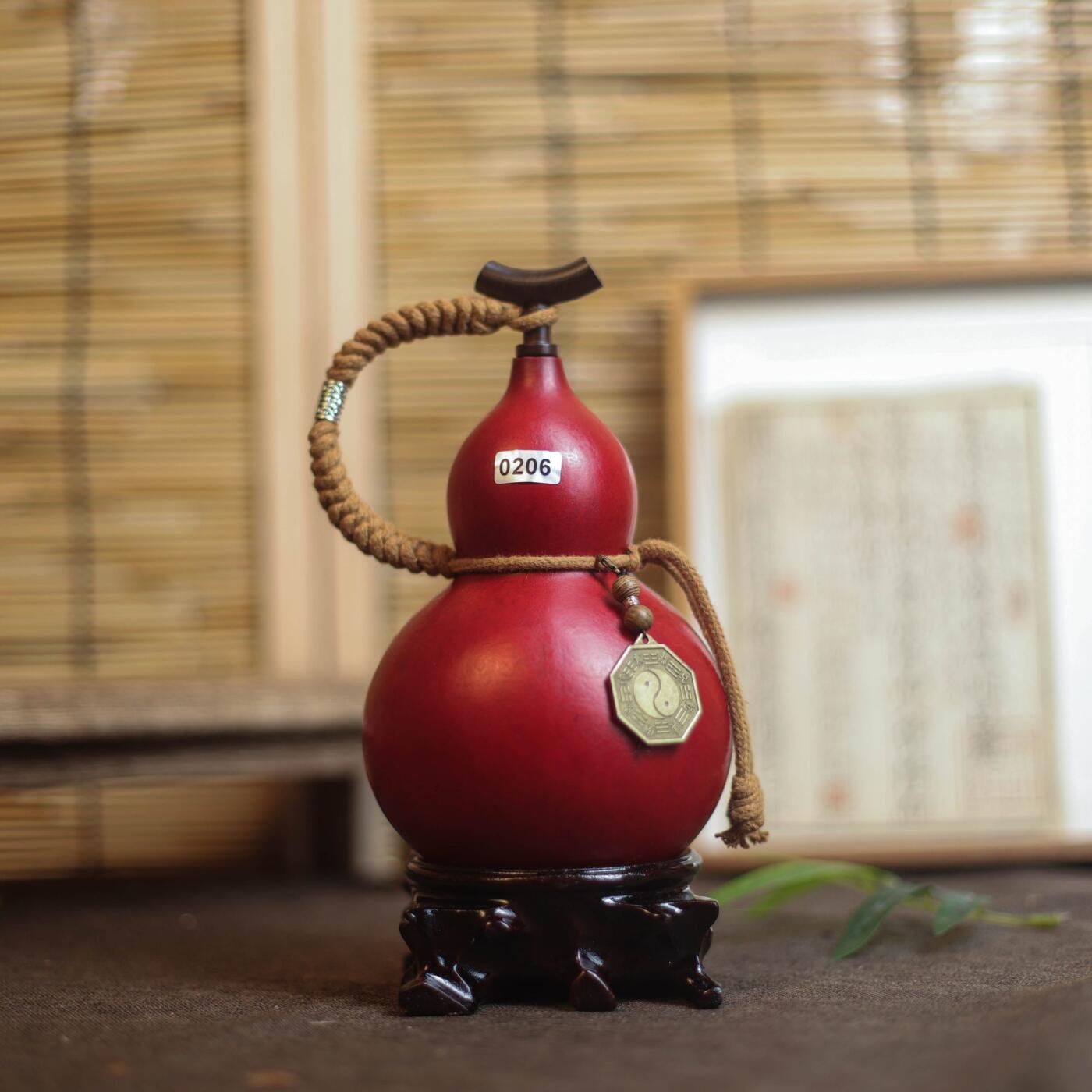 听雨轩（9）精品 非遗工艺天然大漆酒葫芦 一物一图专场 精品非遗工艺天然大漆酒葫芦0206 600ml