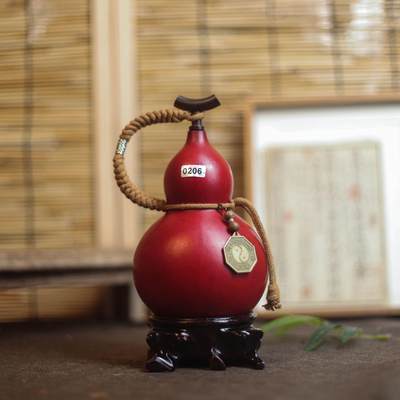 听雨轩（9）精品 非遗工艺天然大漆酒葫芦 一物一图专场 - 精品非遗工艺天然大漆酒葫芦0206 600ml