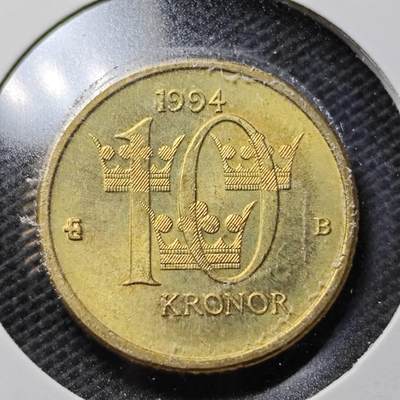 KK钱币收藏小铺  第359场  2月预留时间 周末发货 -  1994瑞典10克朗 好品