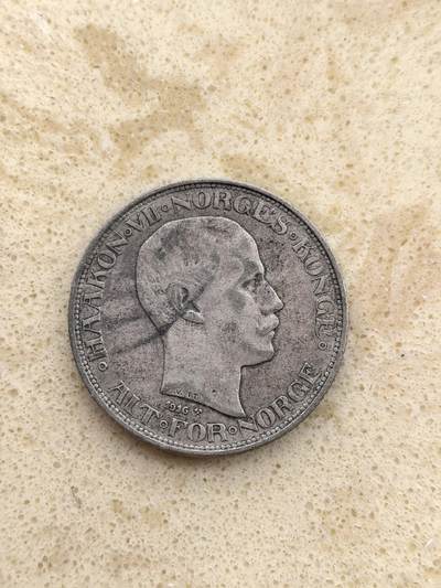 道一币馆币章第一百五十二场 - 挪威1916年哈康七世50欧尔银币