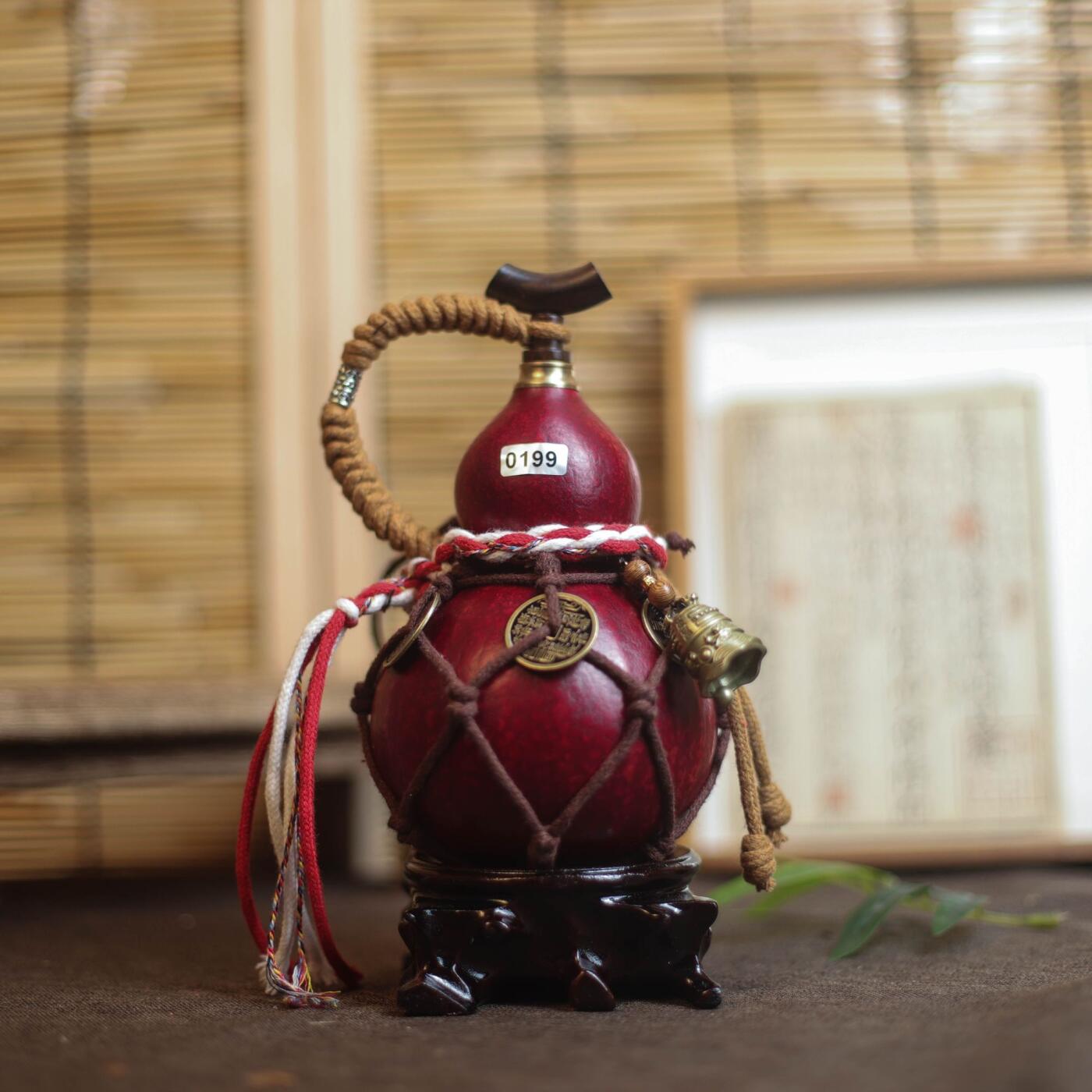 听雨轩（9）精品 非遗工艺天然大漆酒葫芦 一物一图专场 精品非遗工艺天然大漆酒葫芦0199 500ml