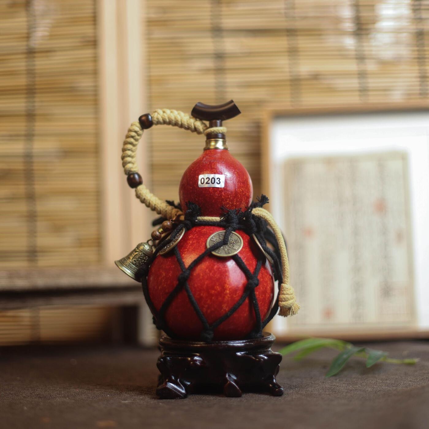 听雨轩（9）精品 非遗工艺天然大漆酒葫芦 一物一图专场 精品非遗工艺天然大漆酒葫芦0203 500ml