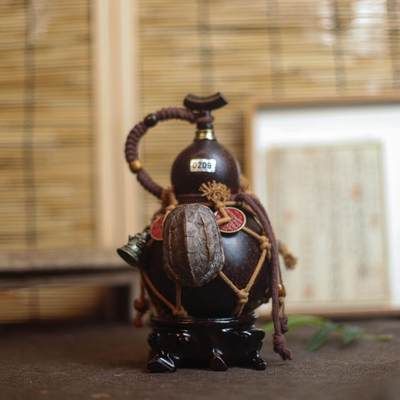 听雨轩（9）精品 非遗工艺天然大漆酒葫芦 一物一图专场 - 精品非遗工艺天然大漆酒葫芦0209 600ml