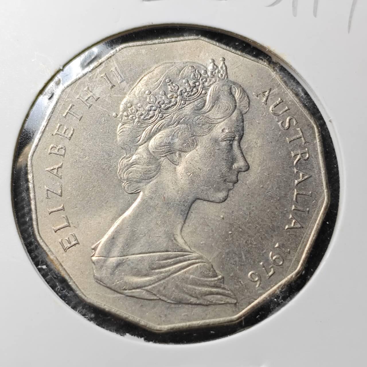 KK钱币收藏小铺  第359场  2月预留时间 周末发货  1976澳大利亚50分 好品