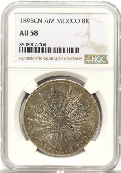 博洋堂世界钱币拍卖第144期（全场包邮） - NGC AU58 墨西哥1895年CN AM版花边鹰洋，原味带光