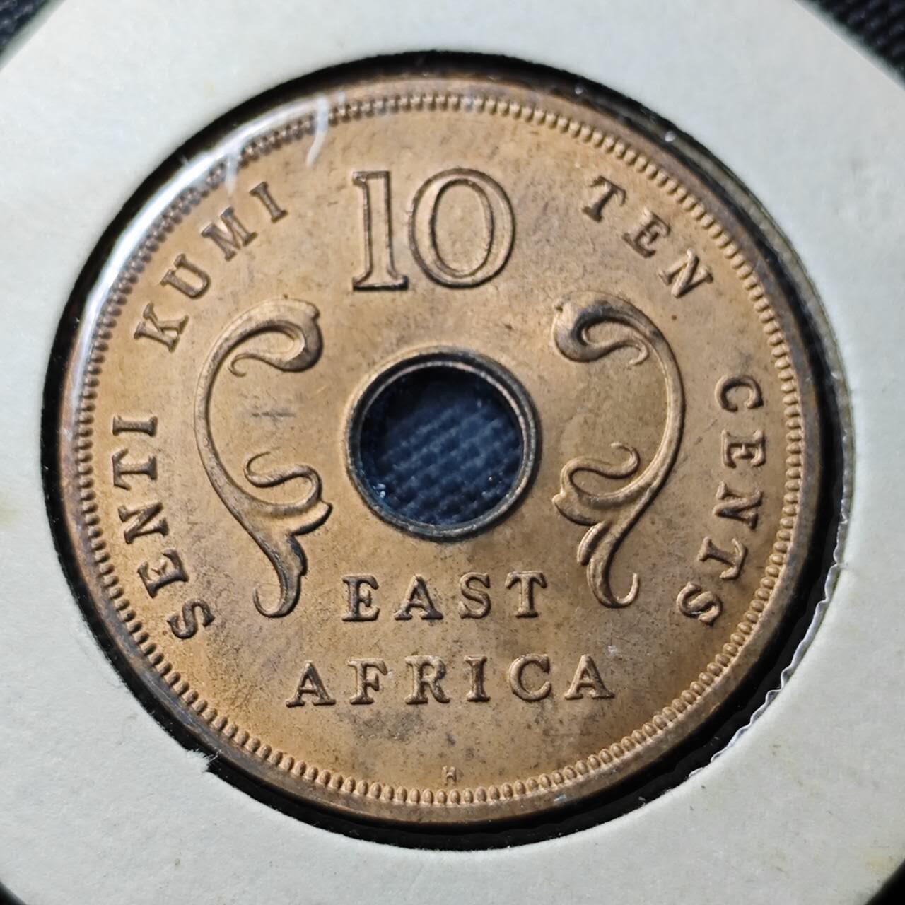 KK钱币收藏小铺  第359场  2月预留时间 周末发货  1964英属东非10分铜币