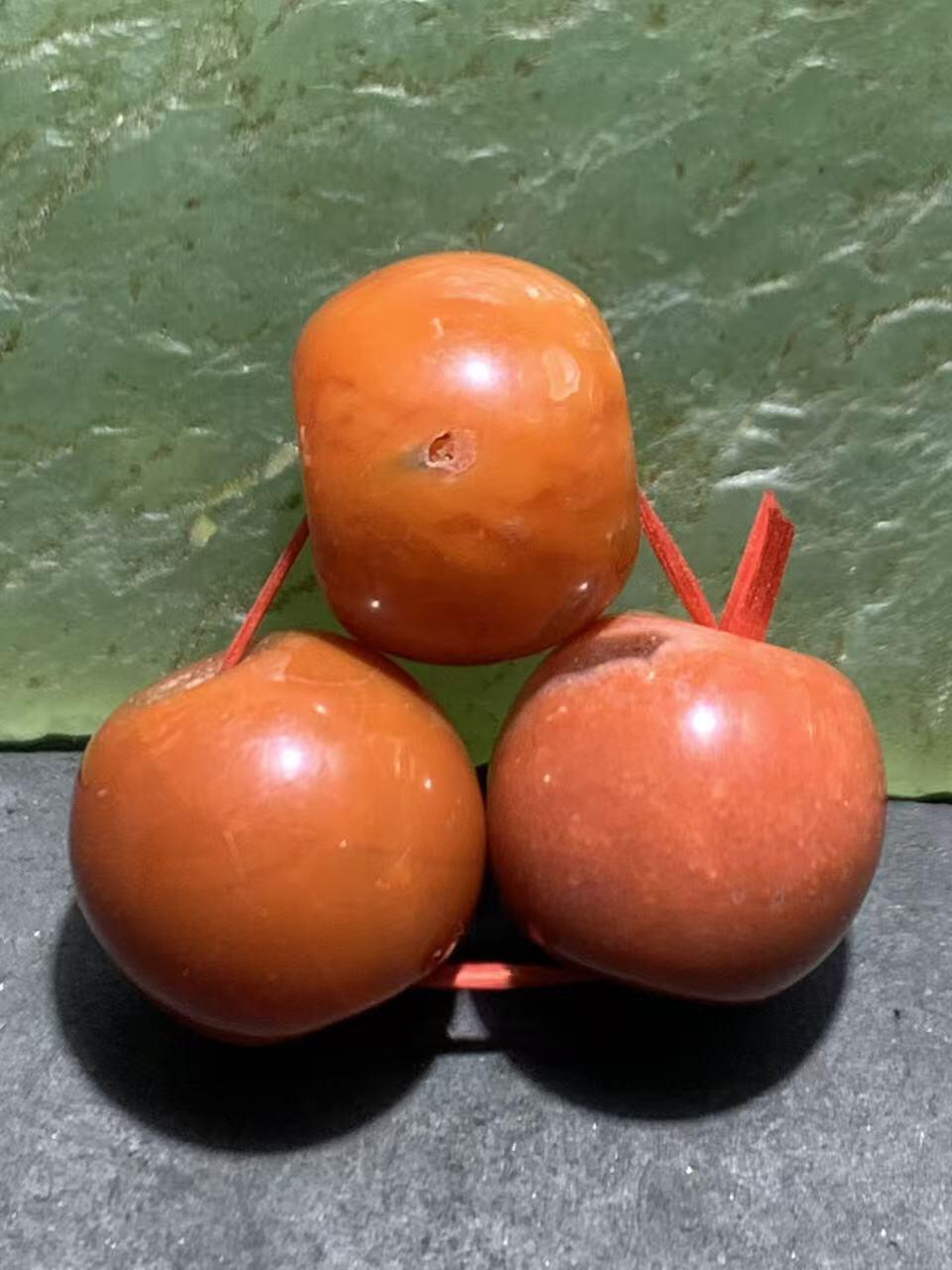 南红玛瑙通货老形桶珠三颗！配串利器！